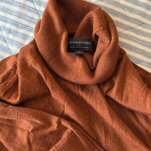 Banana Republic Rust-Tone Merino Wool Turtleneck Sweater